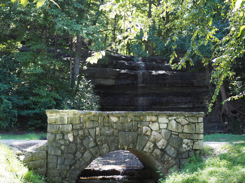 View of Dripping Springs from the Lakeview Loop Trail at Creve Coeur County Park.