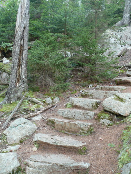 Stone stairs at the south side of the Valley Trail.