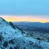 A view of the glorious sunrise over Ben Lomond and Willard Peaks from the King Nature Park North Ridge trail.