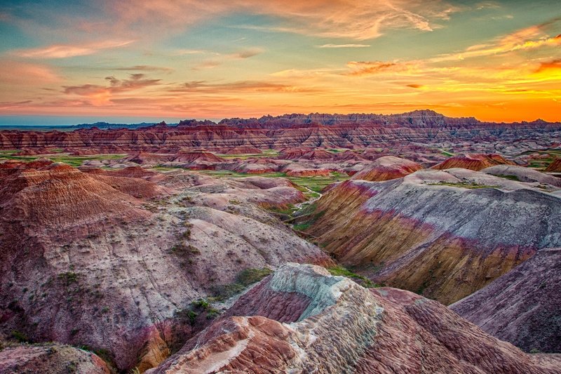 Sunset at Conata Basin Overlook.