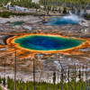 Grand Prismatic Hot Spring as seen from Fountain Flats Drive.