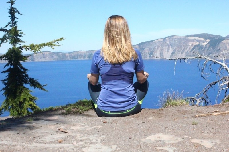 Taking in a breath of fresh mountain air on the PCT.