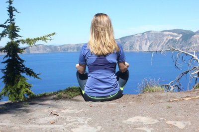 Taking in a breath of fresh mountain air on the PCT.