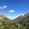 Looking north from one of the saddles on the way to the Romero Pools. Incredible views and desert vegetation can be found along this whole trail.