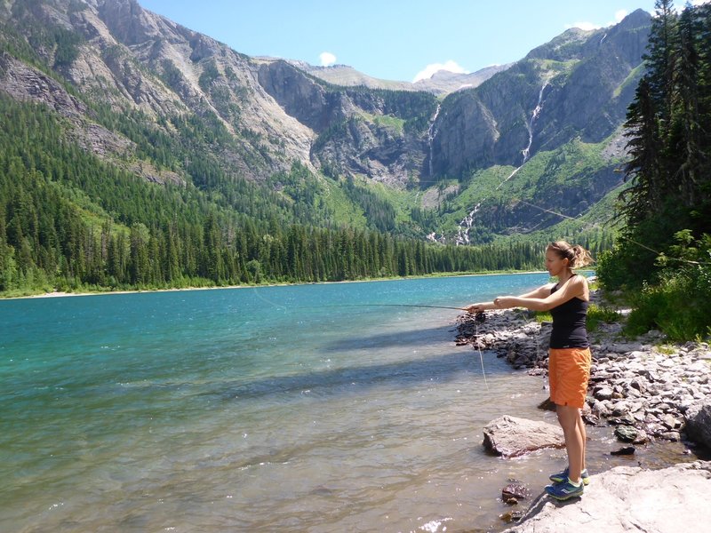 Pack a lightweight rod to Avalanche Lake and bring plenty of dry flies, because it's full of little cutthroat trout.