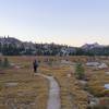 The path leading to the campsites at Sunrise High Sierra Camp.