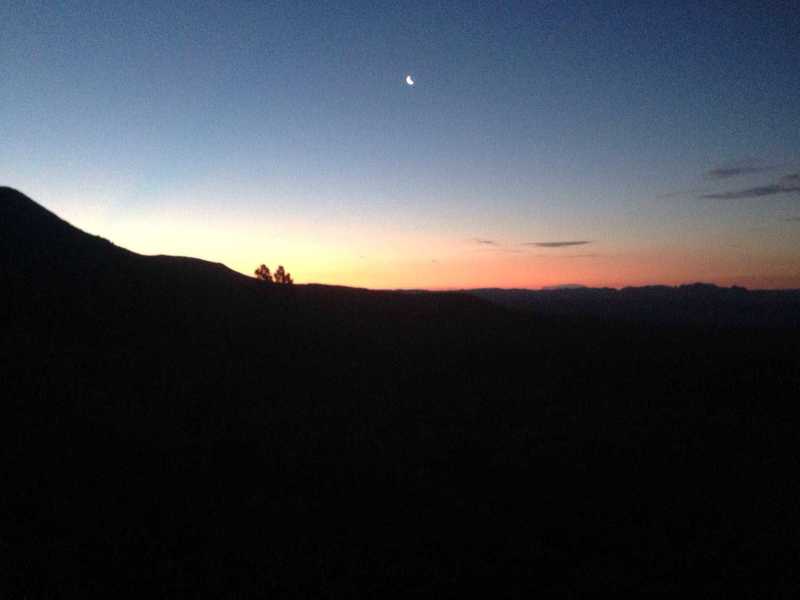 The sunrise from the Oak Grove Trail.