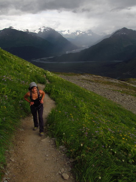 Heading up to Harding Icefield.