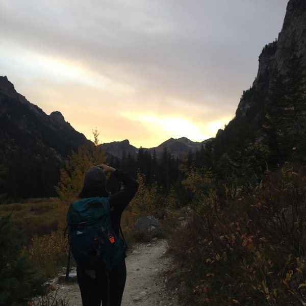 Sometimes, pretty sunsets must be captured. It's a good thing that the Cascade Canyon Trail was able to provide an amazing backdrop.