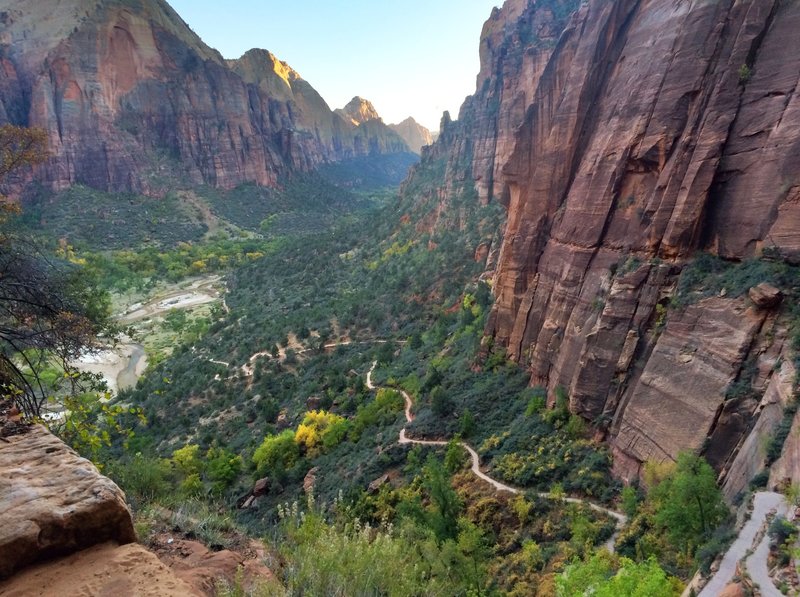 Looking down over the trail to Angels Landing.