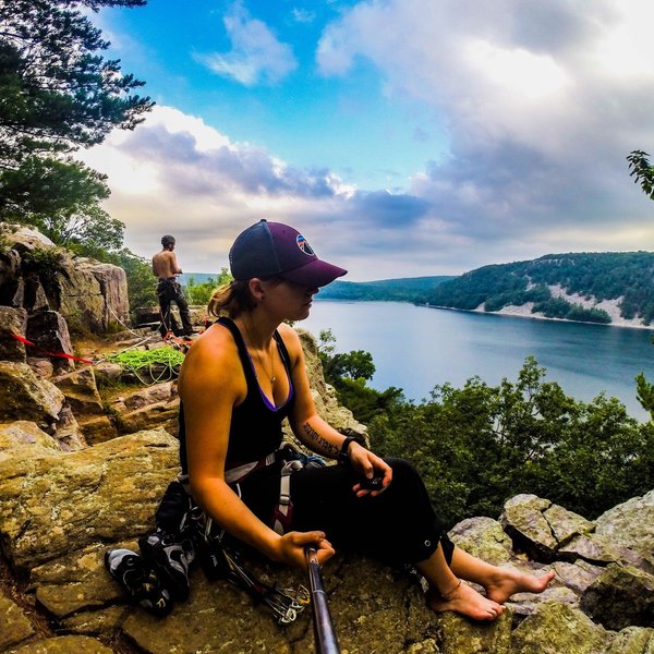 Gorgeous view on the West Bluff at Devil's Lake, as seen from the Ice Age Trail.