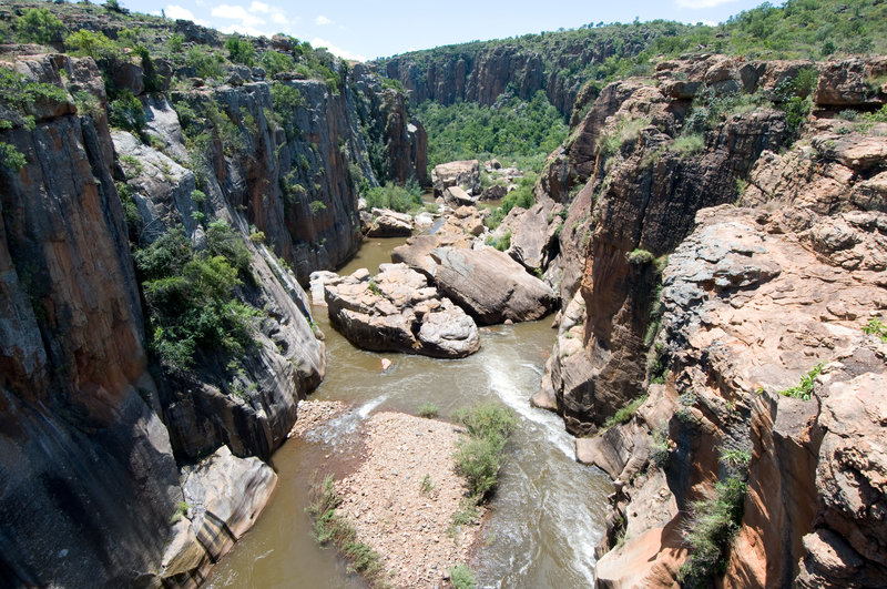 The Blyde River cuts through Bourke's Luck Potholes.