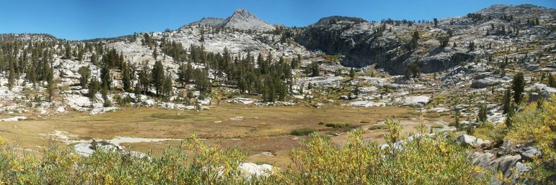 Beautiful meadow views north of Granite Pass.