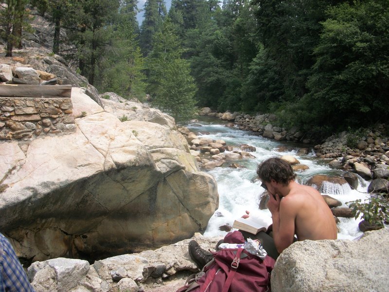 The former bridge over the Middle Fork is no longer there, this is why you must cross the river upstream of Simpson Meadow. It's also not a bad place to dip your feet!