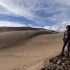 Sallie hiking into the desert!