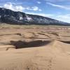 Looking down the dunes toward the Visitor Center.