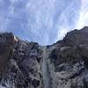 Bridal veil falls on a beautiful winter day as seen from the trail of the same name.