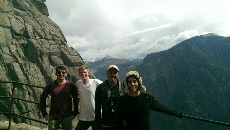 On top of the Upper Yosemite falls trail.