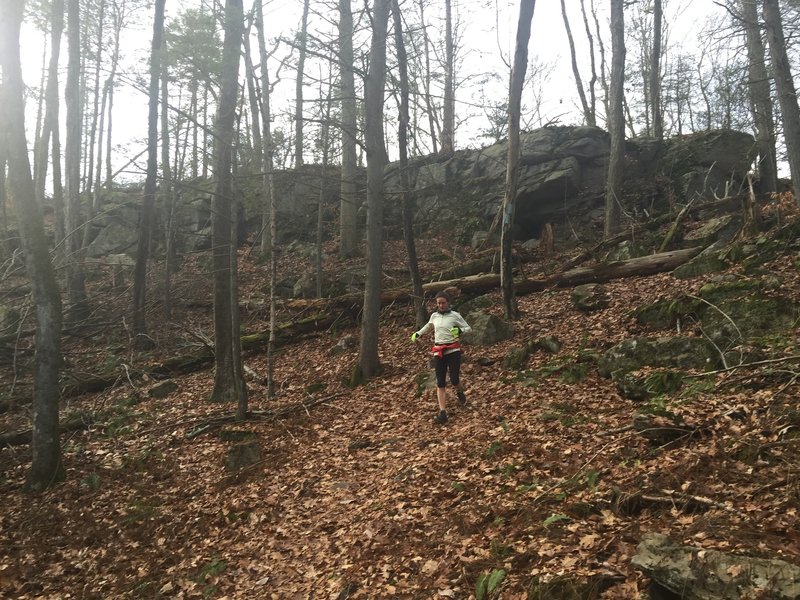 Wet leaves can make the trail pretty treacherous...