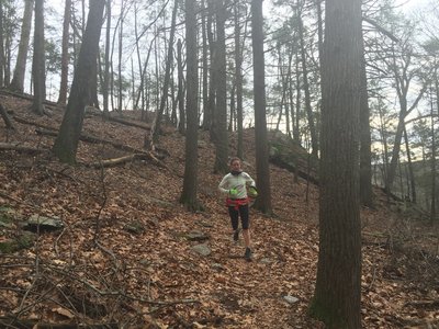 A nice downhill section on the Saugatuck Trail.