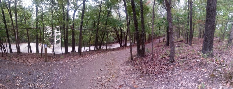 The trail from the Lone Elk trailhead. Park road to the left.