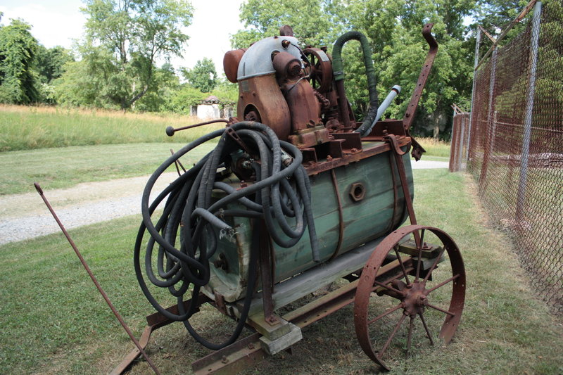 Historic equipment at Walnut Hill Barn.