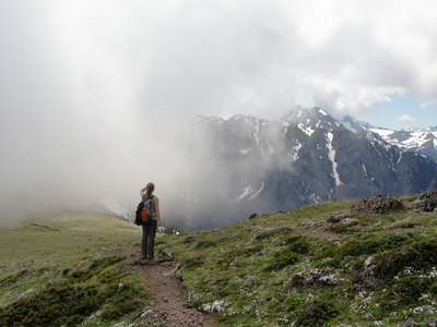 Elizabeth on Olympic National Forest Mount Townsend ridge.