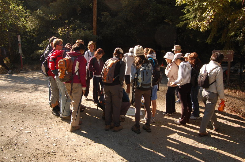 Preparing for the hike.