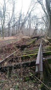 Recent railway repair at the downriver end of the trail left some items behind.