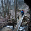 Log bridge before Arch Rock