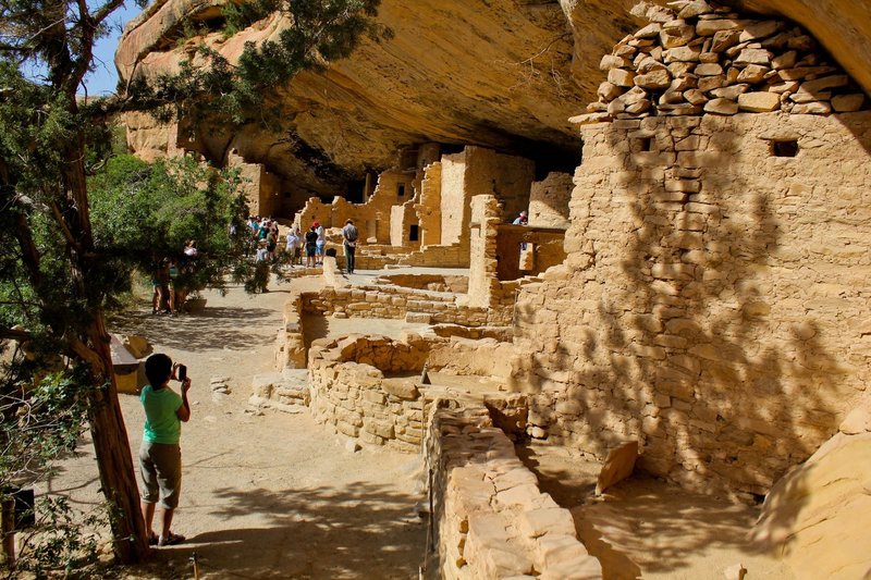 View of the entire site from the far end of the dwellings near the exit.