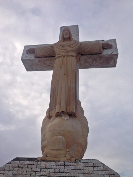 The 29 foot tall limestone Mount Cristo Rey monument, commonly called "Christ of the Rockies."