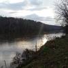 View of the Schuylkill River looking upstream from the River Trail.