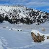 The meadow looking back at the Hogback.