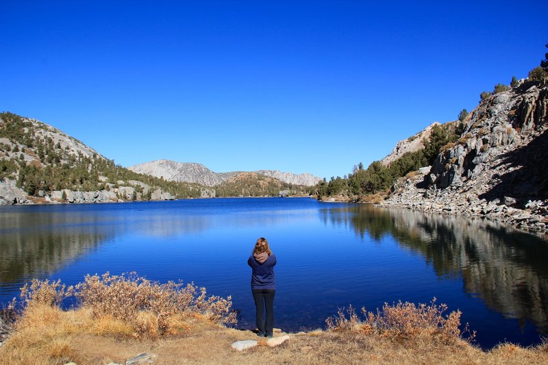 Marlena looking above the Long Lake.