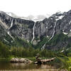 Avalanche lake and surrounding falls.