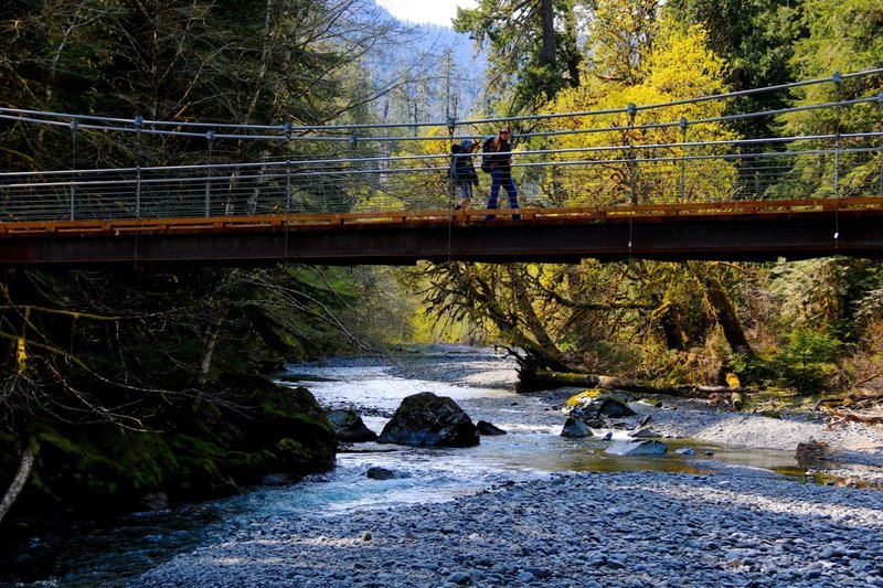 Crossing the North Fork of the Skokomish River in Olympic National Park