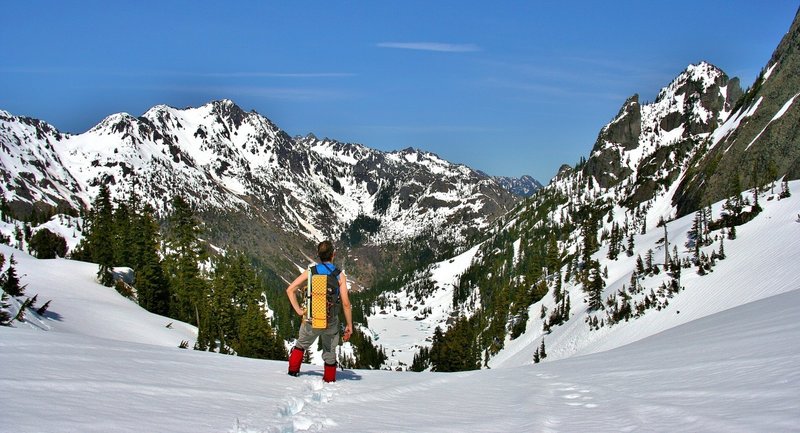 Standing and enjoying the view at Gladys Divide