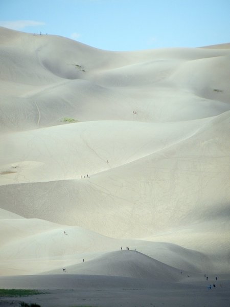 Great Sand Dunes Visitor Center gives you an awesome view of the Dunes.  You can see people hiking the dunes in the distance, looks like ants.