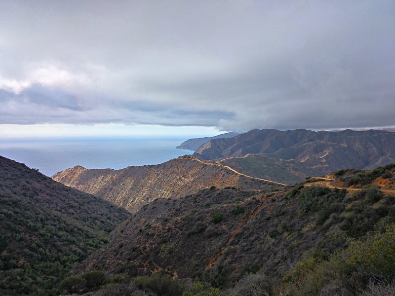 Catalina's southern knoll shows off at sunset on the Trans Catalina Trail.