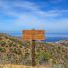 Trail signs lead the way on the Trans Catalina Trail.