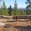 On the Nimbus Knob Trail, there's a bench for sitting and enjoying the view.