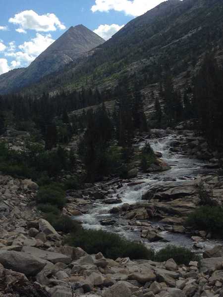 Piute Creek with Pilot Knob in the background.