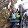 Heading down Twin Mtn. to Pecoy Notch, and it's easy to get stuck!