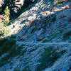 Hiking on the steeper portions of the Garfield Peak Trail.