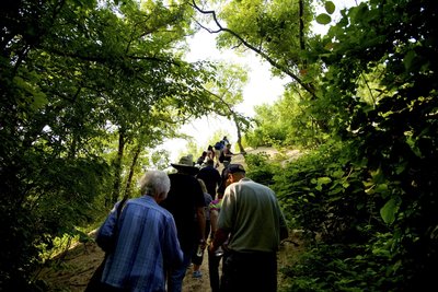 Hiking up Mt. Baldy during a ranger-led tour.