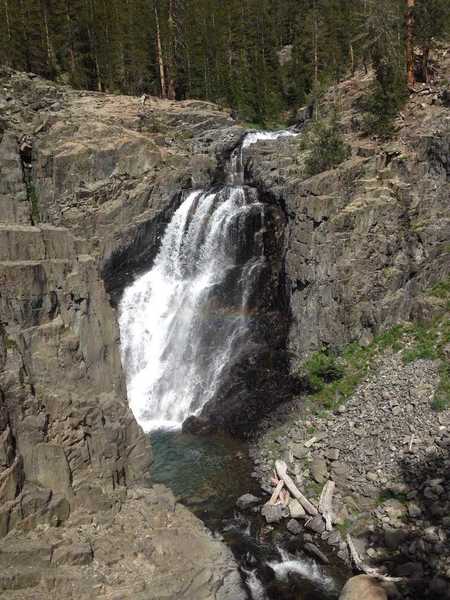 A spectacular waterfall along the San Joaquin River in Goddard Canyon.