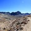 Bishop Pass Trail snaking along.