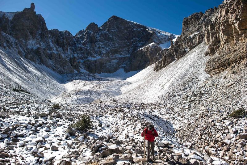 View of the Rock Glacier and Wheeler Peak.