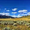 Looking north in the Lamar Valley, Druid Peak on the left.